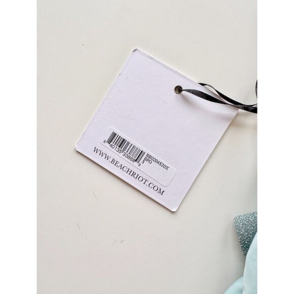 NWT BEACH RIOT Avalon Multi Color Glitter Tie Scoop Neck Bikini Top, Size S - Picture 9 of 10